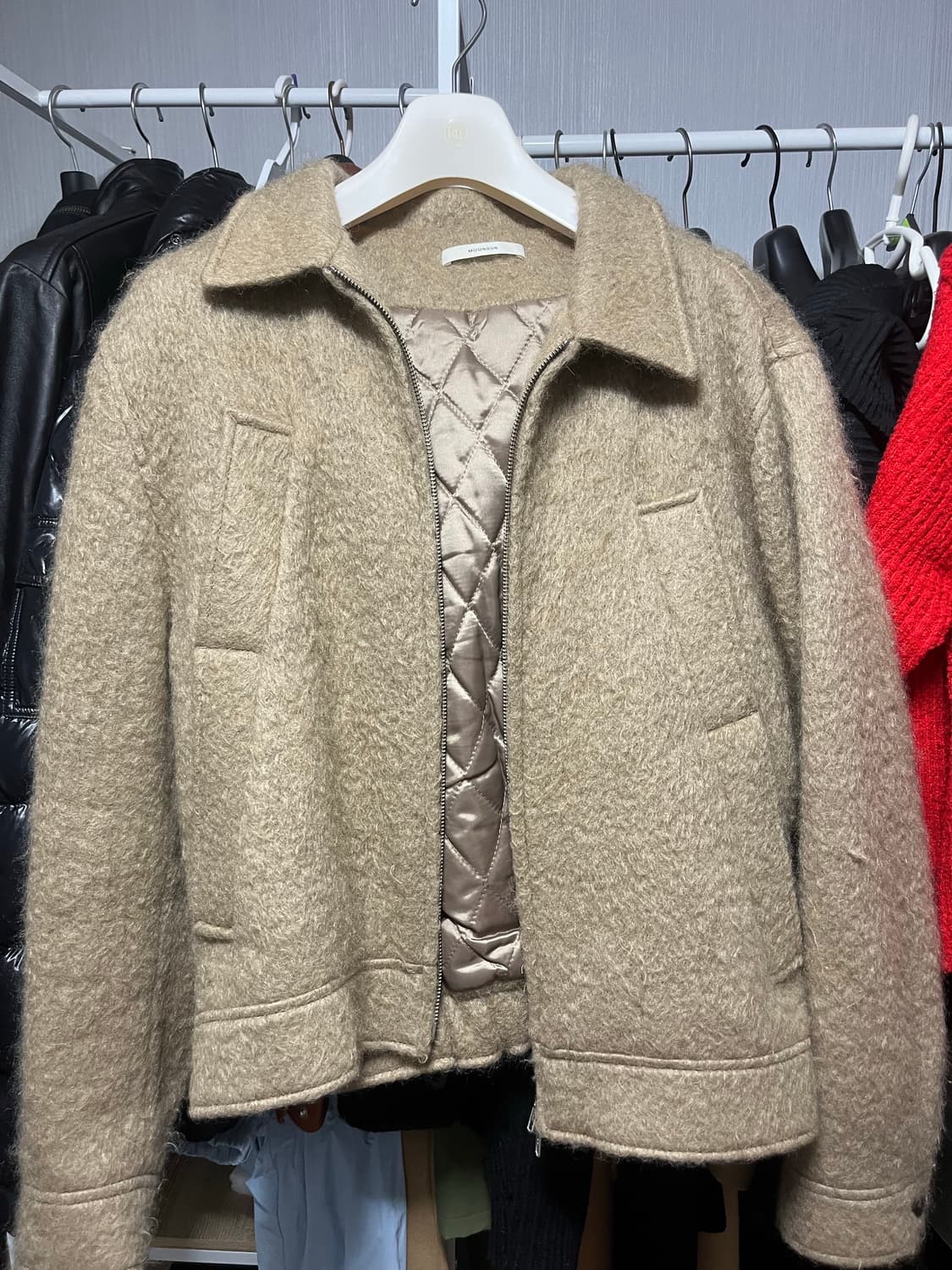 [L] 문선 모헤어 더블 포켓 블루종 상품이미지1