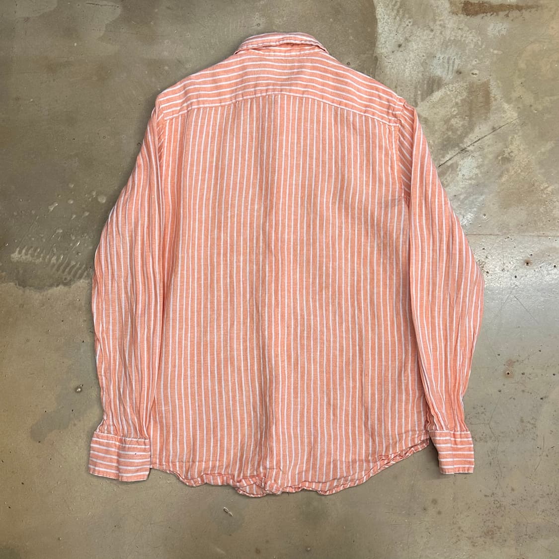 M 폴로랄프로렌 릴렉스핏 오렌지 스트라이프 린넨 셔츠 상품이미지3