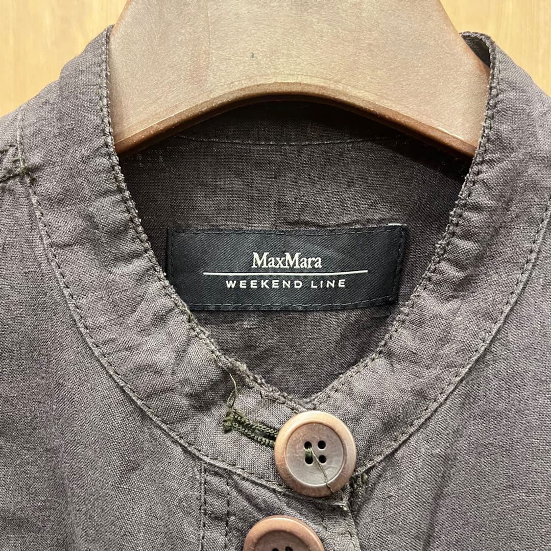 막스마라 코튼 베스트 플랩 포켓 버튼 클로징 백 슬릿 디테일 브라운 상품이미지6