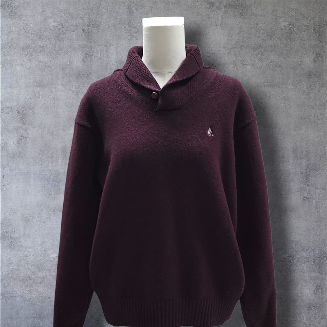 [105] 빈폴 버건티 숄카라 클래식 빈티지 모 니트 상품이미지3