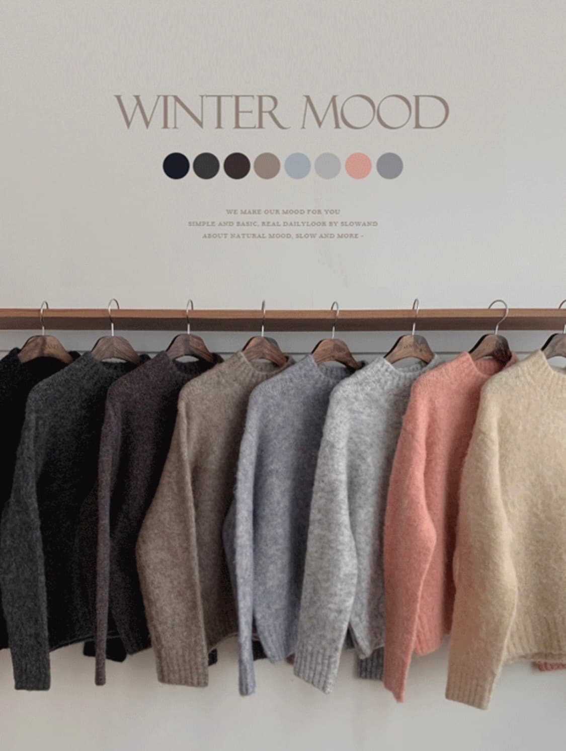 (미개봉, 새상품) 슬로우앤드 피치무드 하프 터틀넥 니트 - 피치핑크 색 상품이미지3