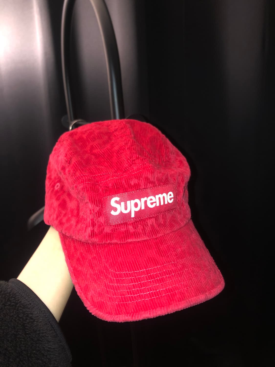 슈프림 레오파드 코듀로이 캡프캡 레드 23FW 상품이미지9