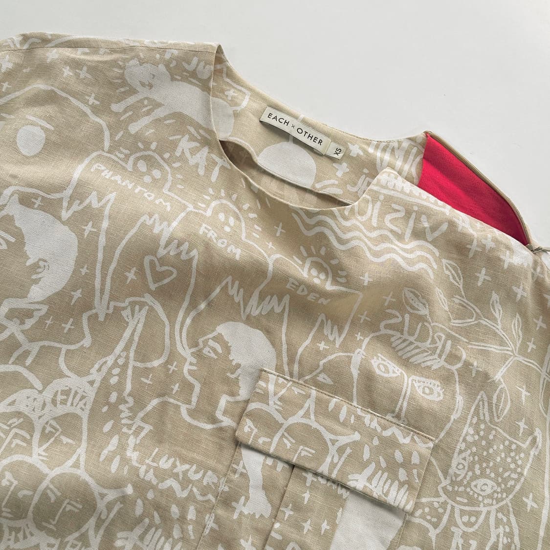 이치아더 패턴 린넨 튜닉 상품이미지2