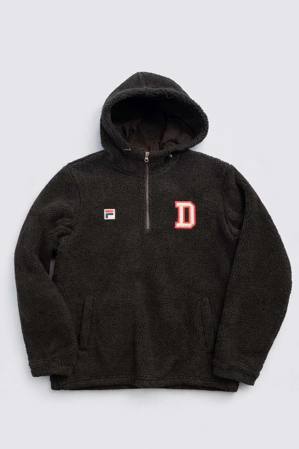 두산베어스 휠라 후리스 후드 반집업 블랙 XL 상품이미지1