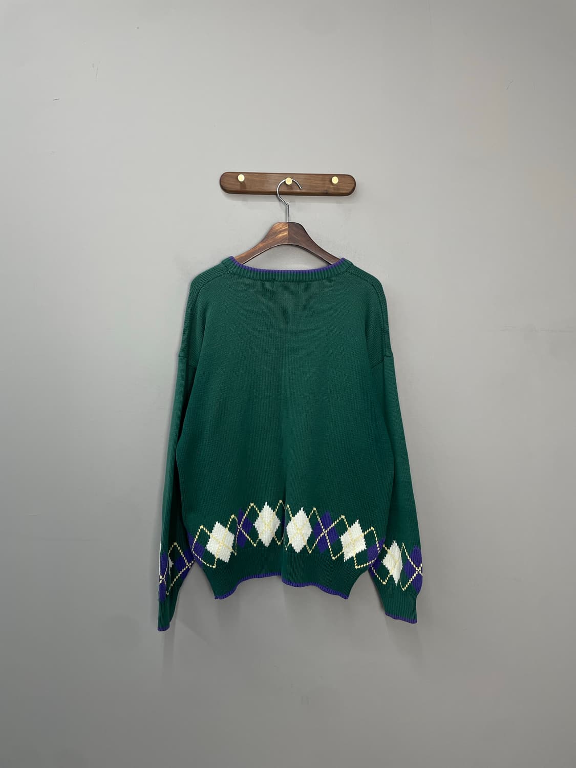 빈티지 풀오버 아가일 골프 그린 니트 H1661 상품이미지4