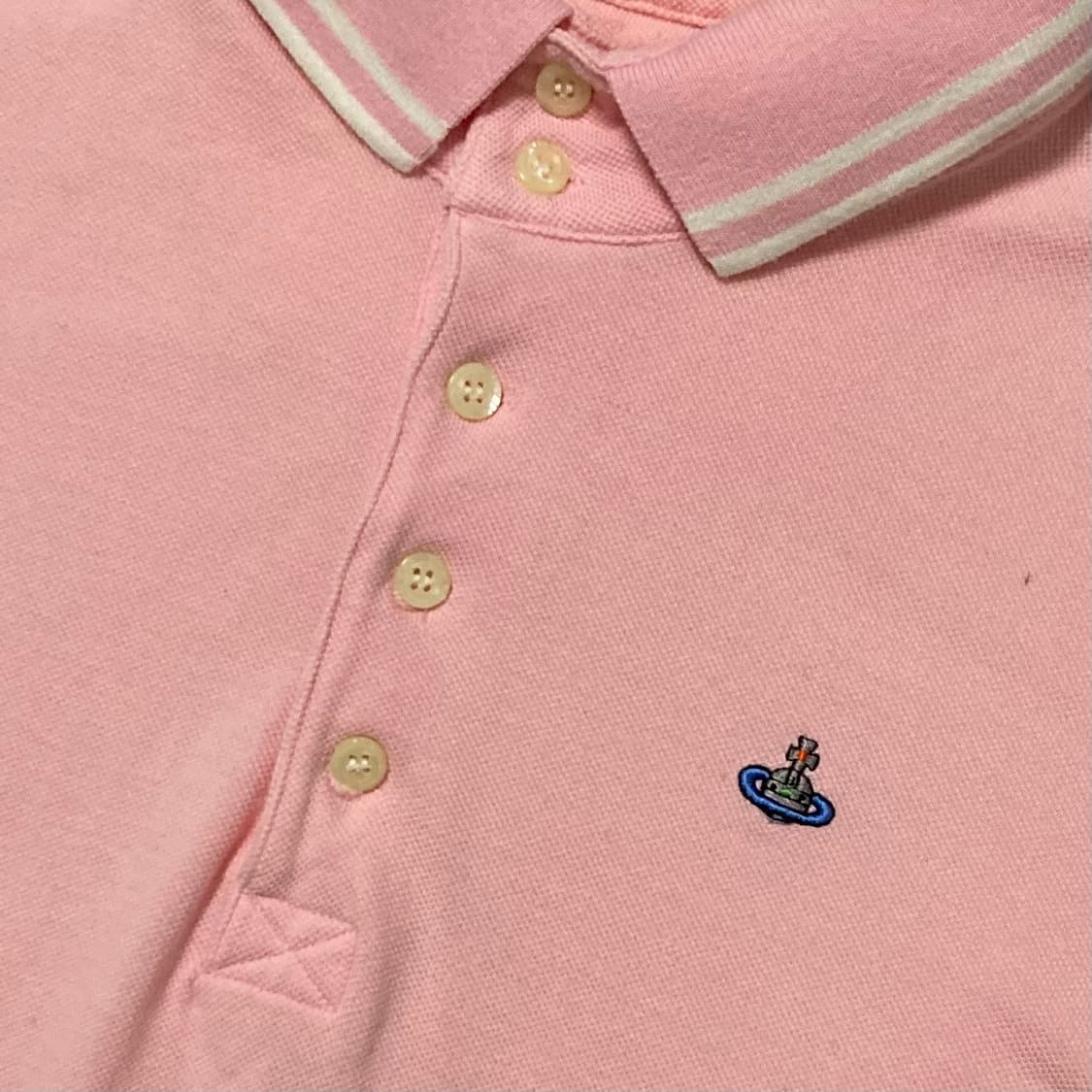 [M] 비비안웨스트우드 빈티지 핑크 반팔 카라티 상품이미지3