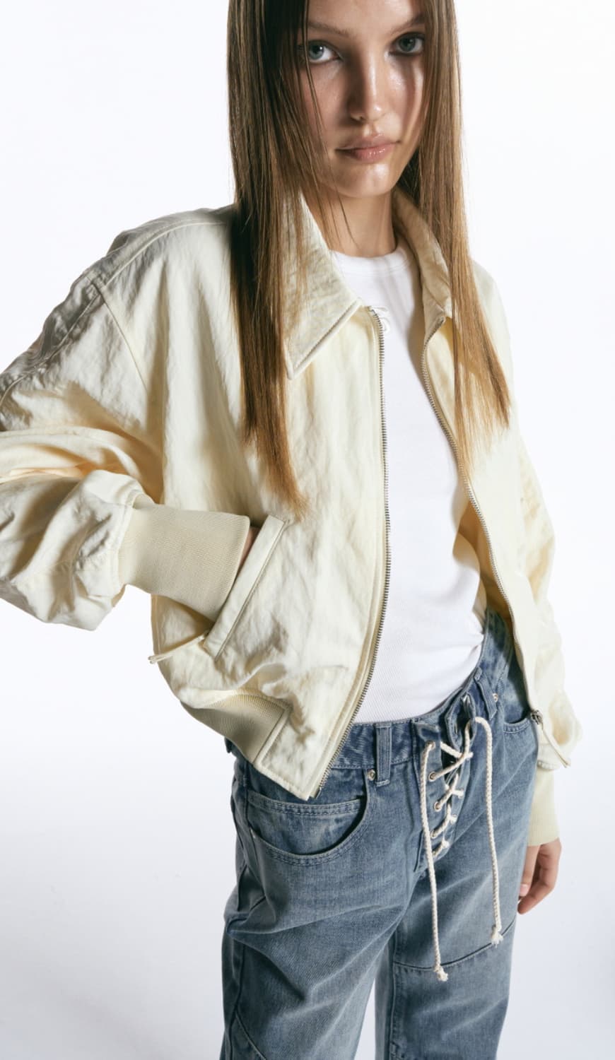 INSILENCE 셔링 봄버 자켓 (s) 상품이미지3