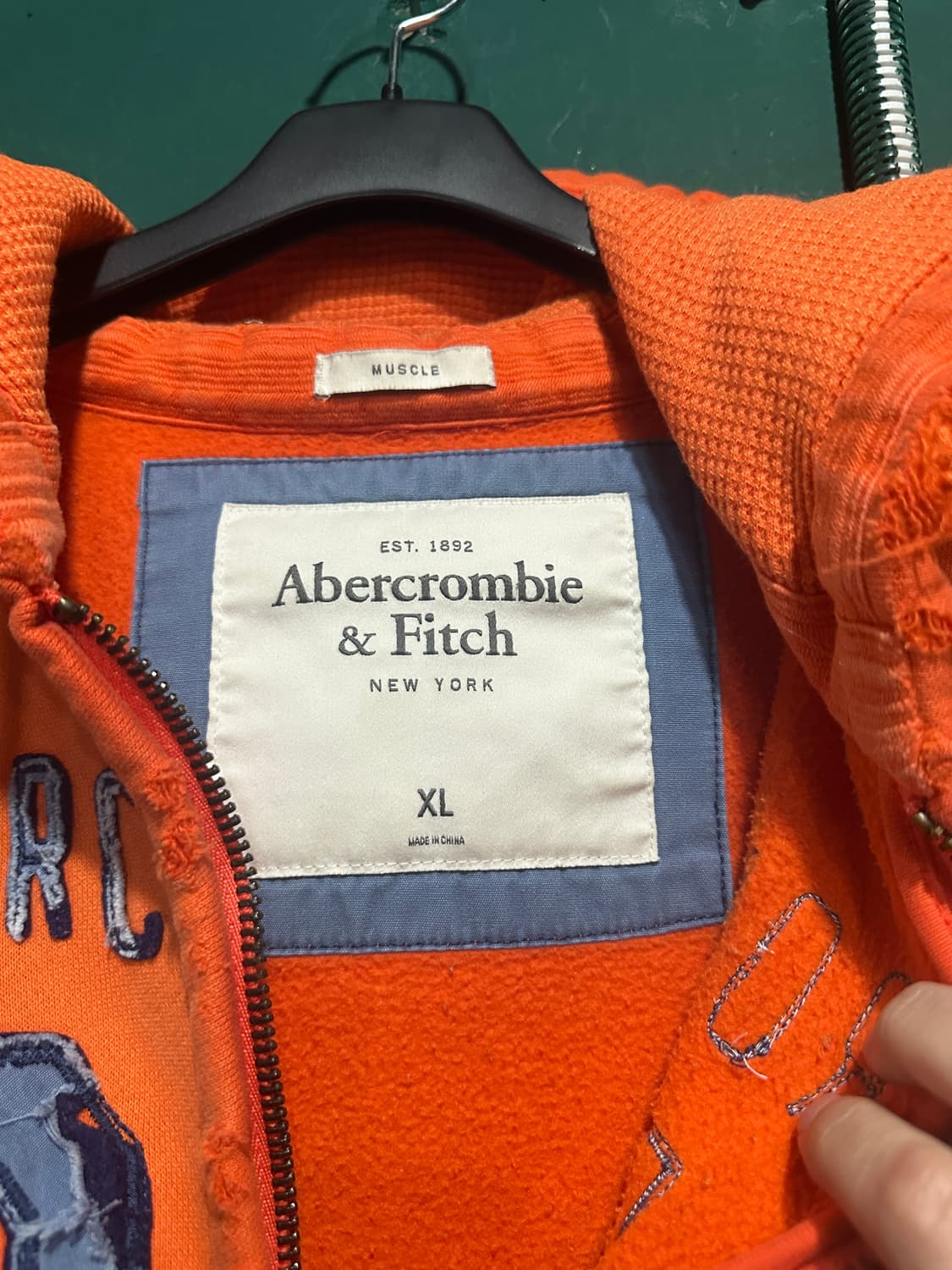 아베크롬비 후드집업 오렌지XL 상품이미지4