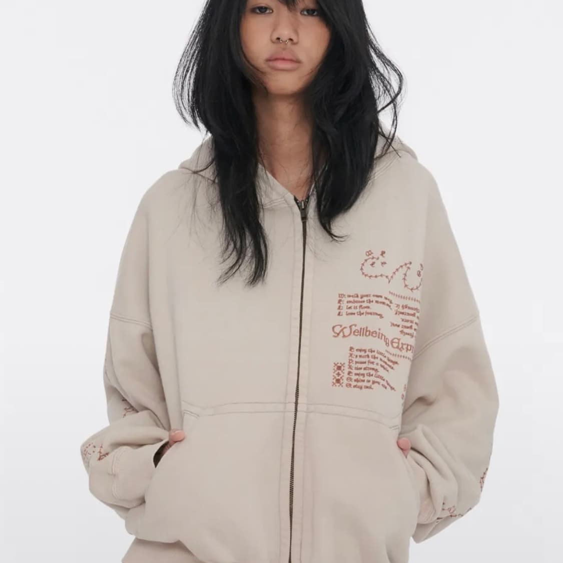 웰빙익스프레스 후드집업 애쉬베이지  상품이미지2