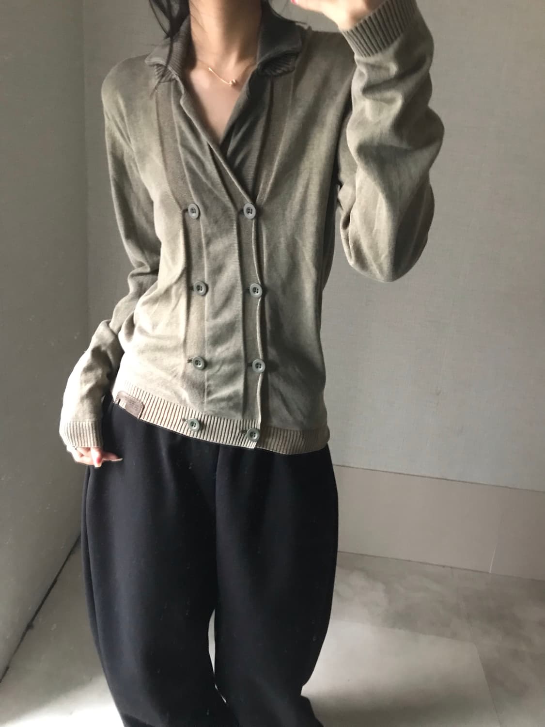 디젤 워시드카키 니트탑 상품이미지5