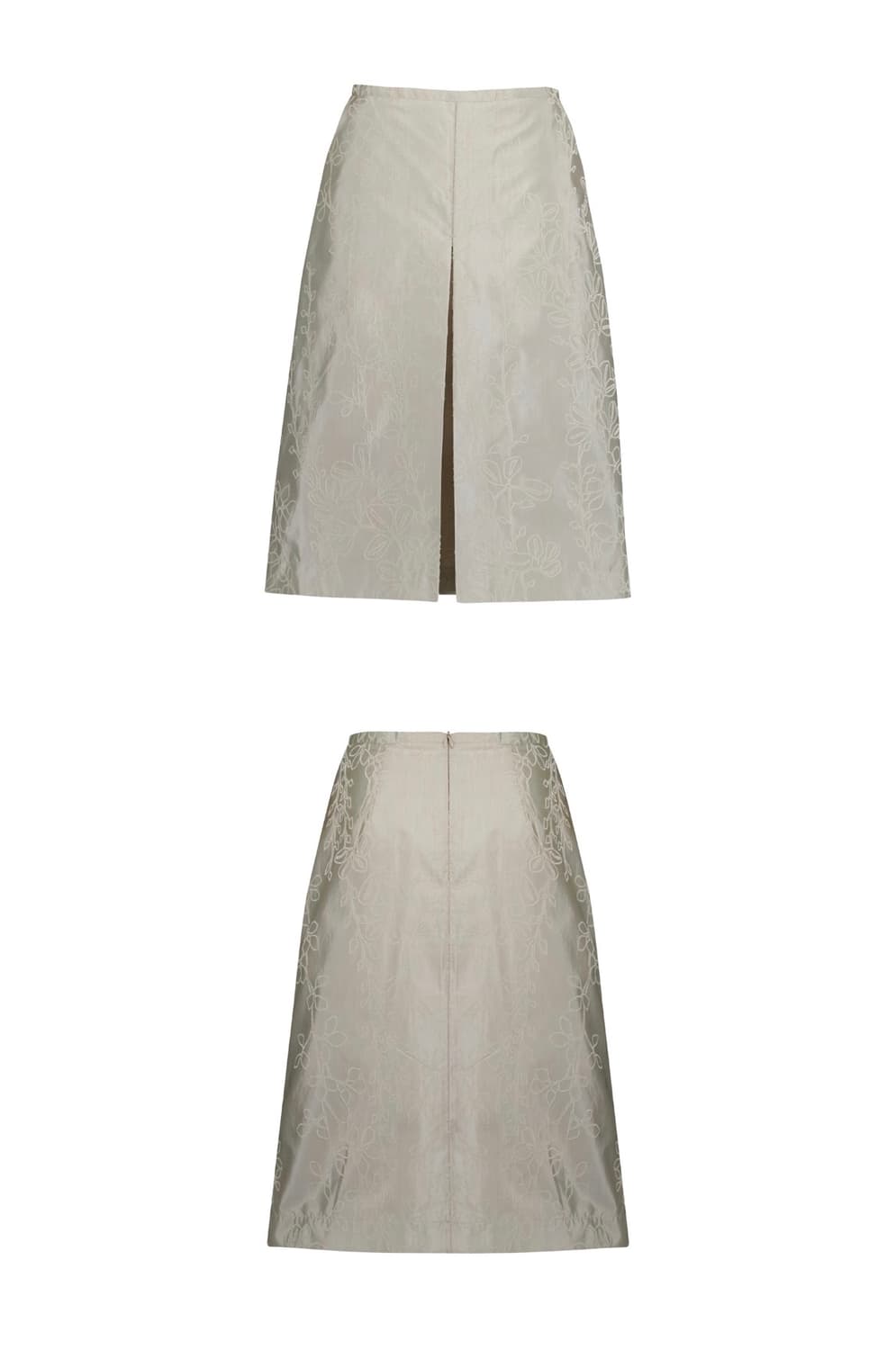 포코포스카 핀턱 미디 스커트 샌드  상품이미지2