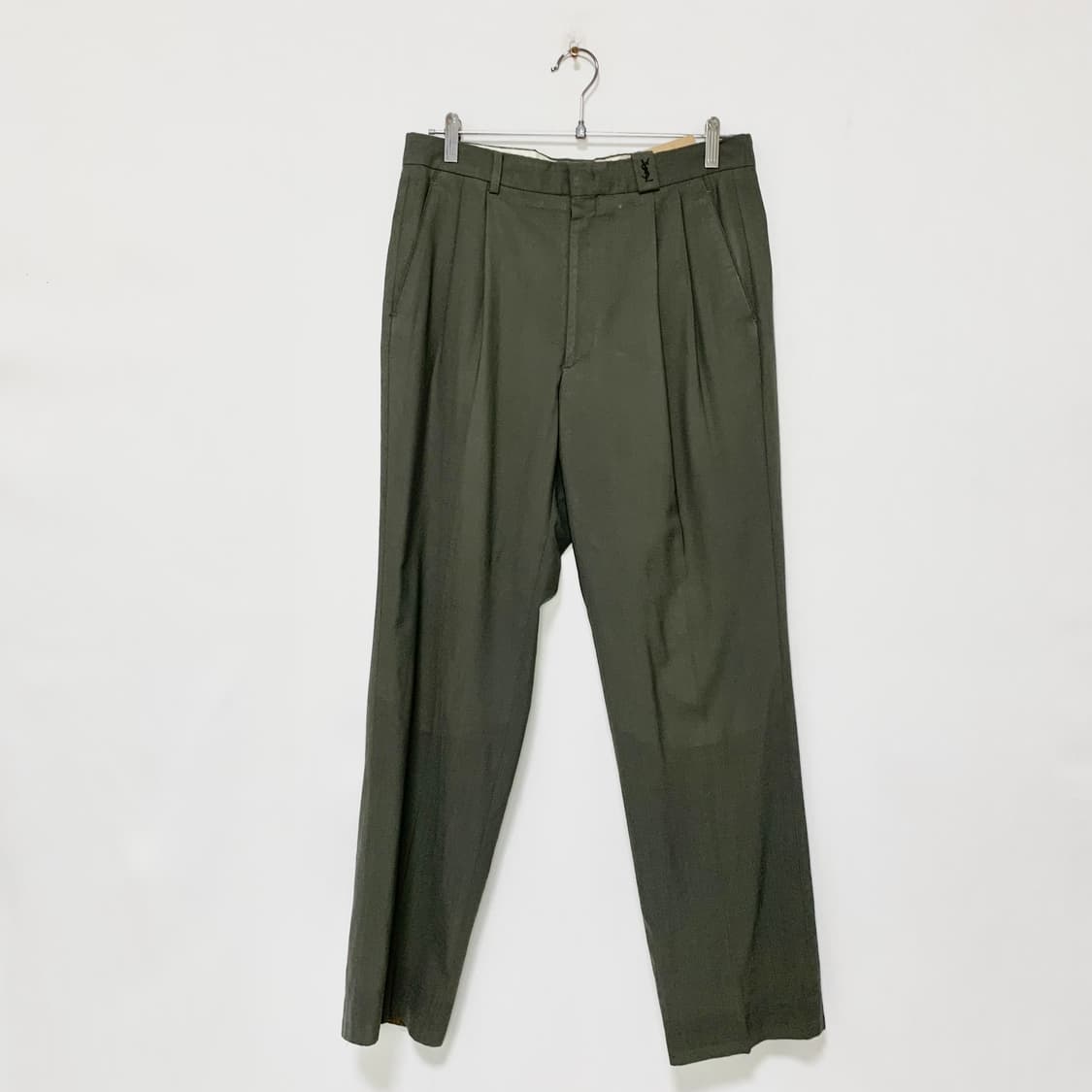 YSL 생로랑 입생로랑 뿌르옴므 올리브 슬랙스 팬츠 30인치 남녀공용 상품이미지1