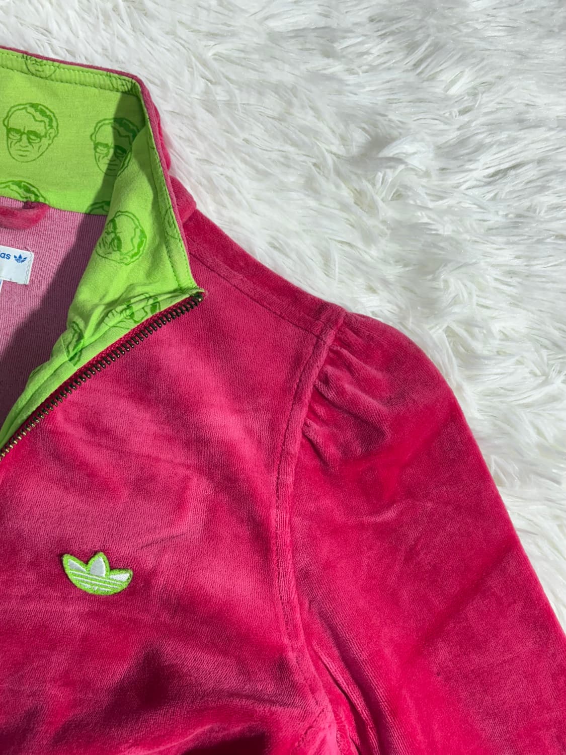 아디다스 핫핑크 벨벳 딱붙핏 트랙탑  상품이미지8