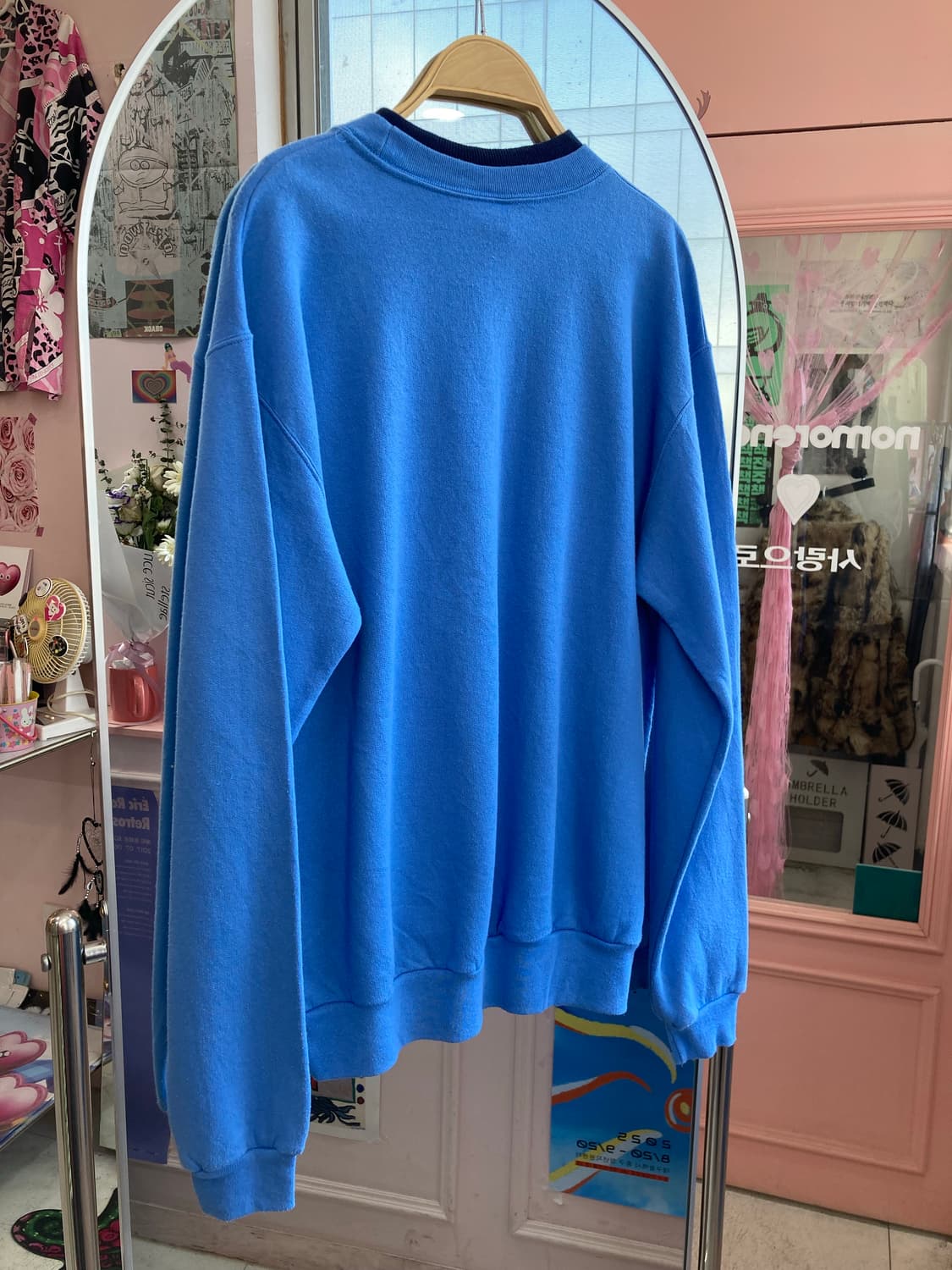 빈티지 블루 자수 맨투맨 상품이미지5