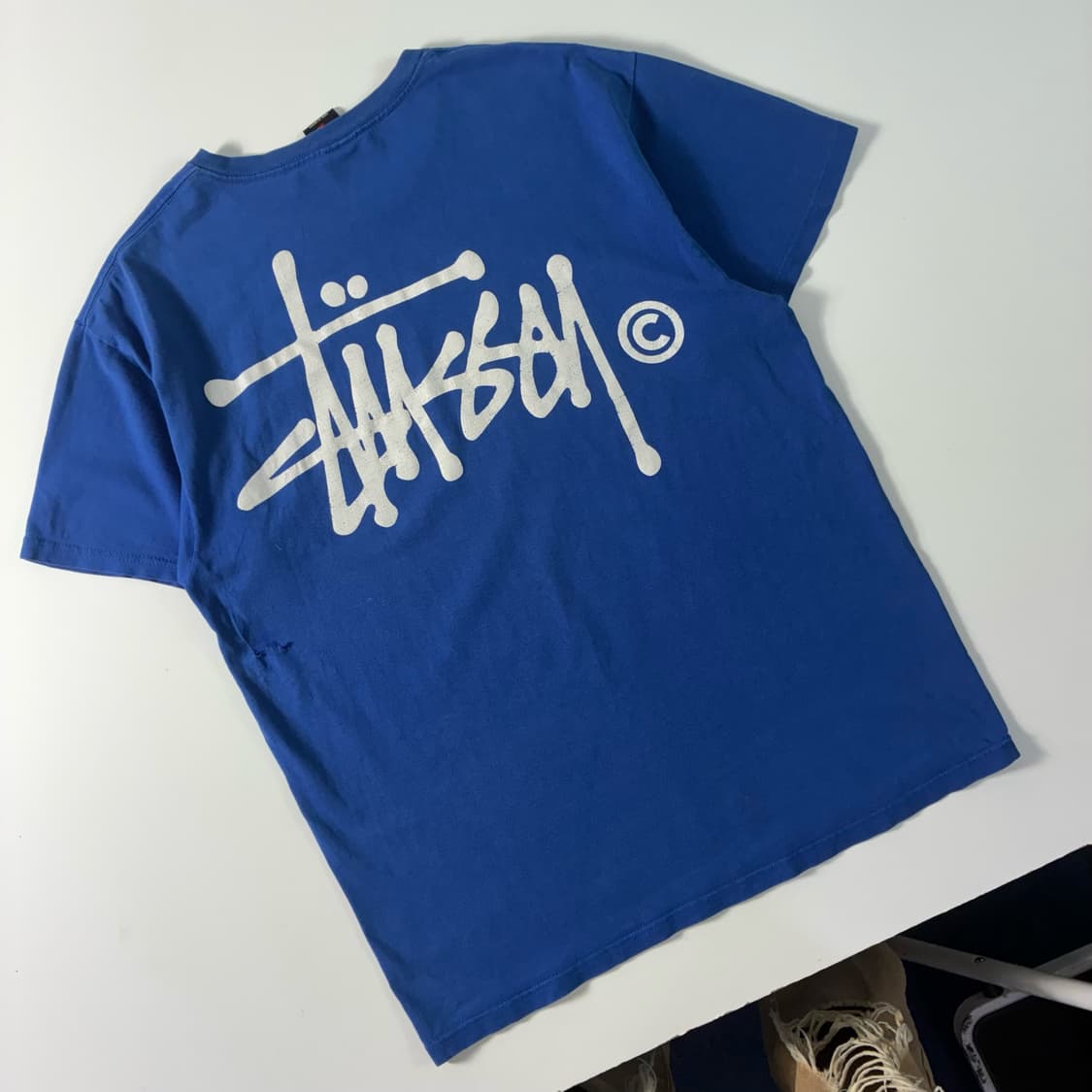 Stussy  스투시 빅로고 피그먼트 다이드 블루 반팔티셔츠  상품이미지1