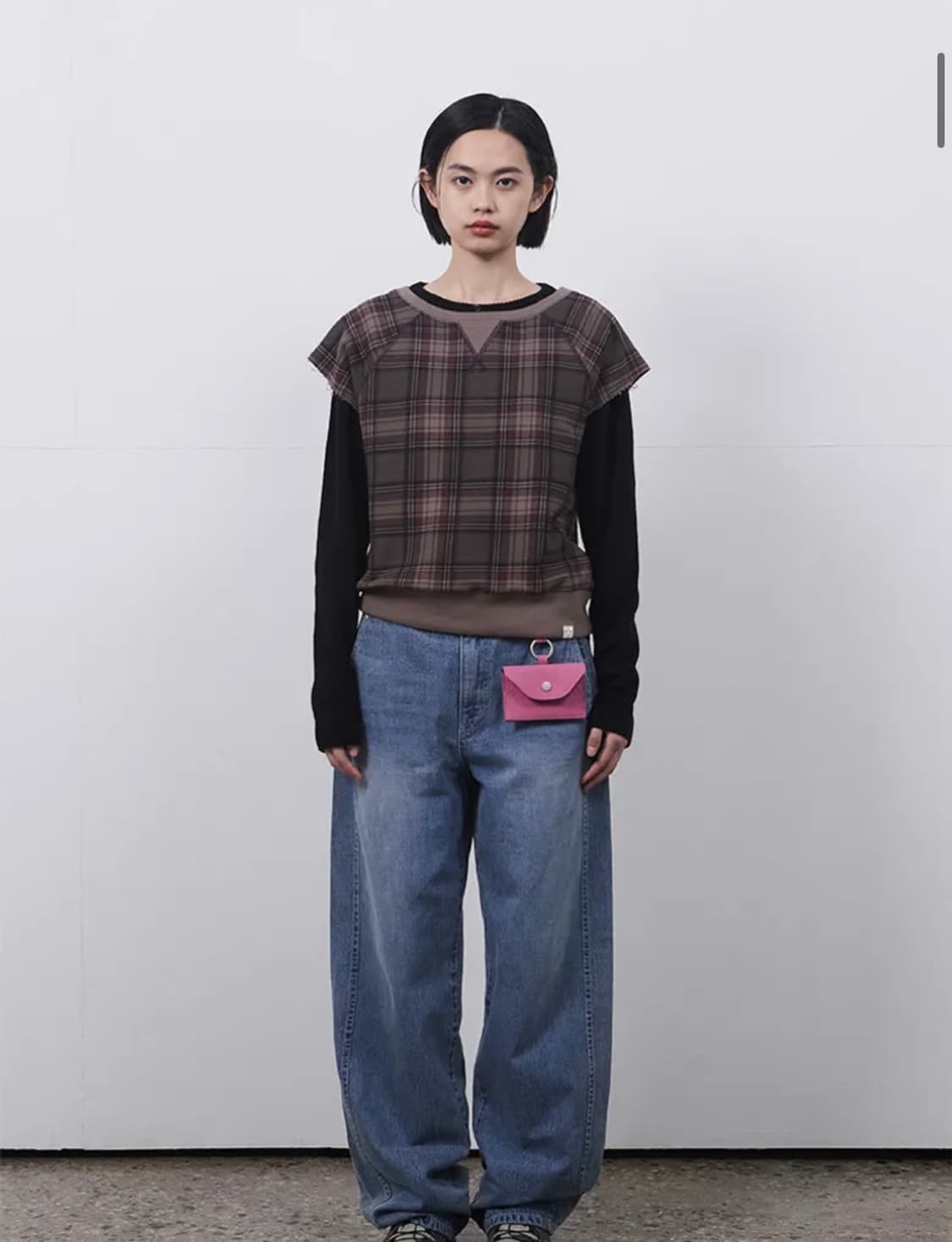 오헤시오 체크쇼츠슬리브 상품이미지1