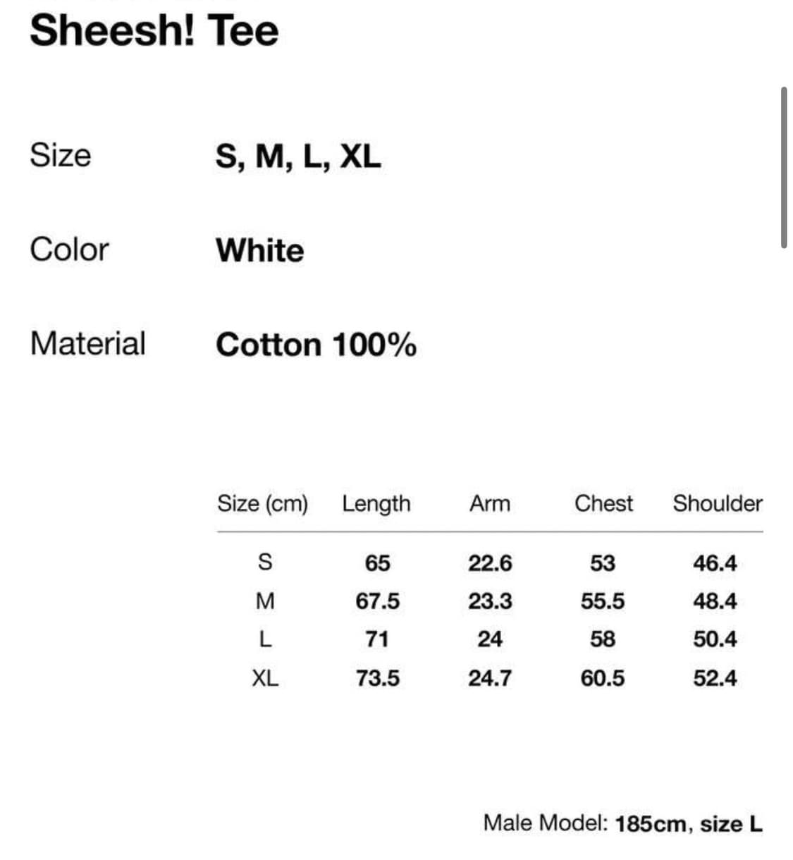 디스이즈네버댓 쉬시 티셔츠 Sheesh! Tee (White) L 상품이미지3