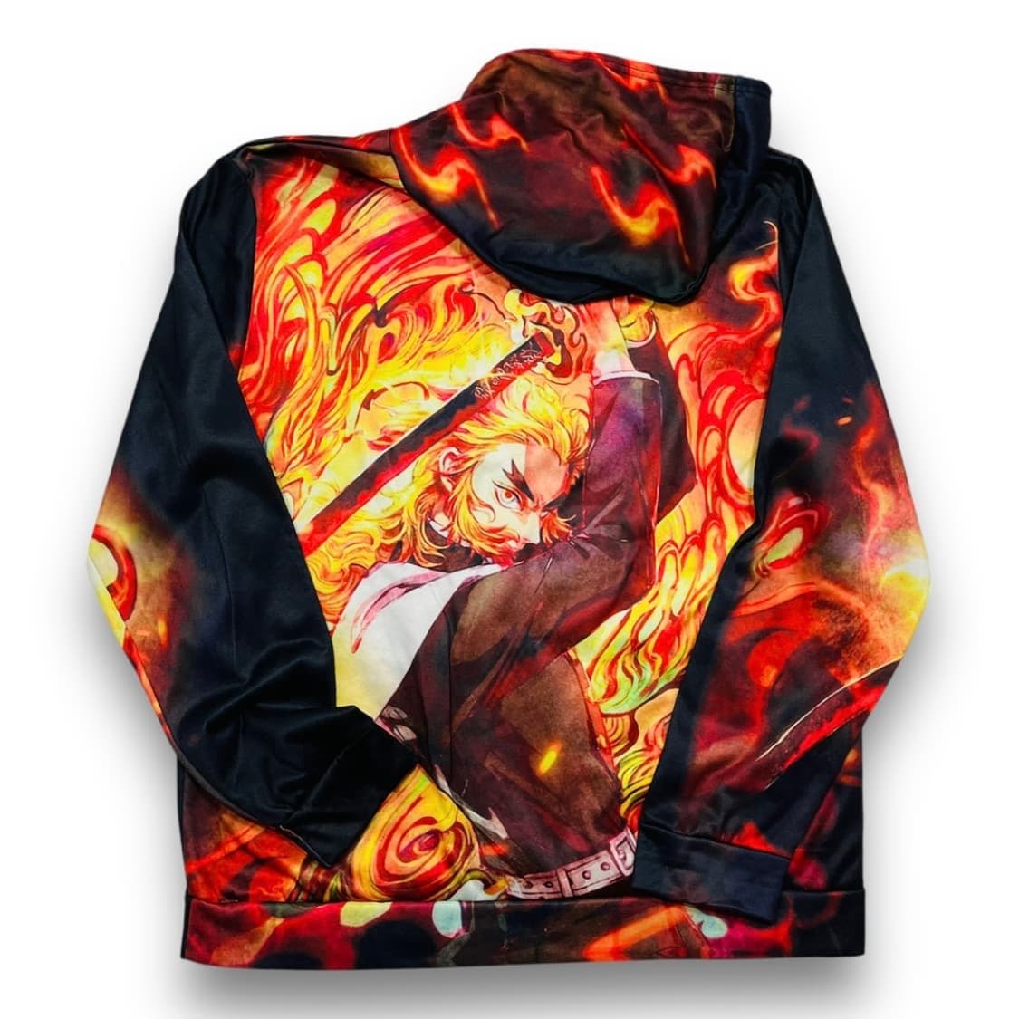 귀멸의 칼날 렌고쿠 쿄쥬로 아트 화염 인디언 후디 상품이미지3