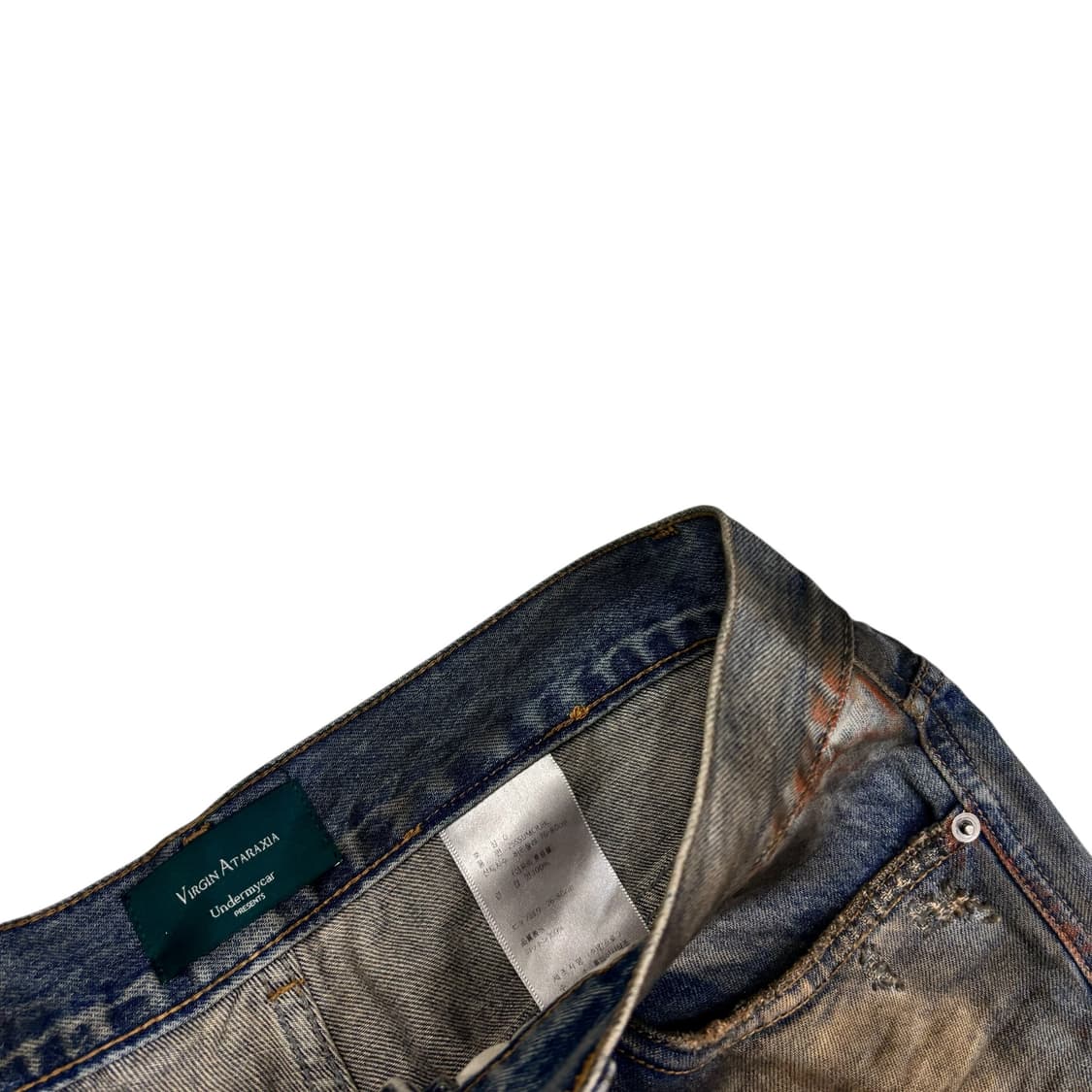 언더마이카 레드 페인티드 러스트 워싱 그런지 진 상품이미지3