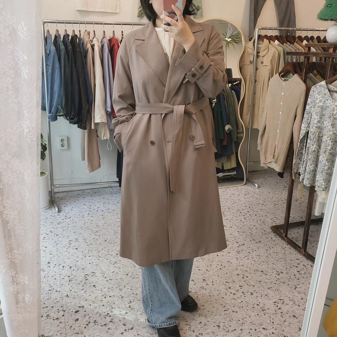 쉬즈미스 밀키브라운 트렌치코트 상품이미지9