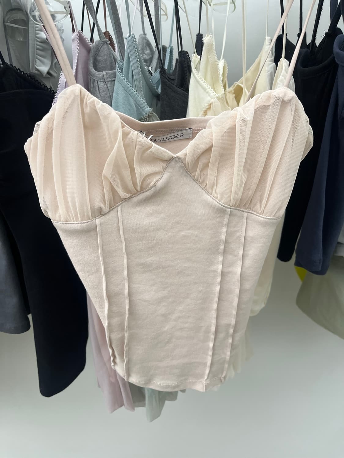 루즈슬립오버 Custard Mesh Top *Ash Pink 상품이미지2