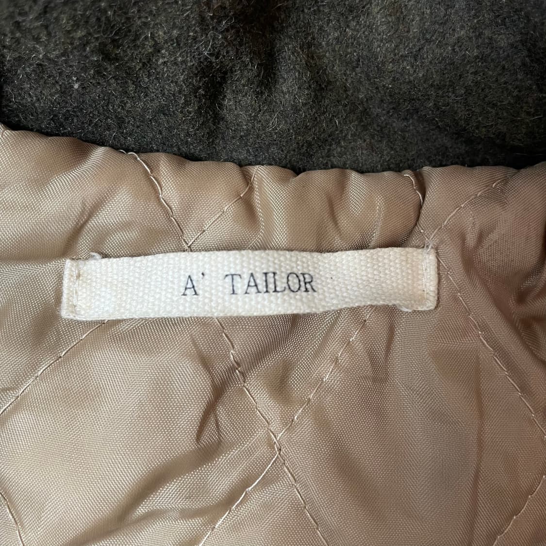 A' TAILOR 울 혼방 카키 더플 코트 M 상품이미지4