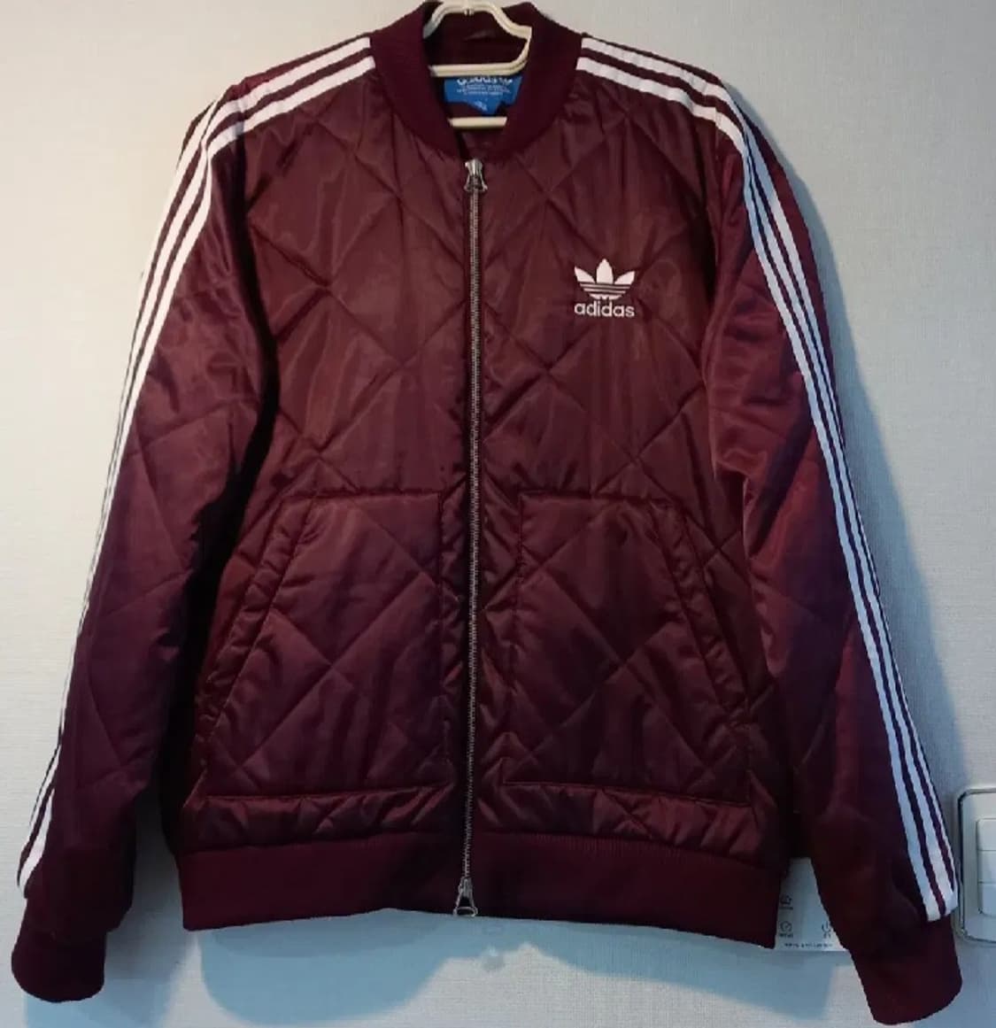 아디다스 퀄팅 마룬 버건디 트랙탑 저지 져지집업 90/S 상품이미지1