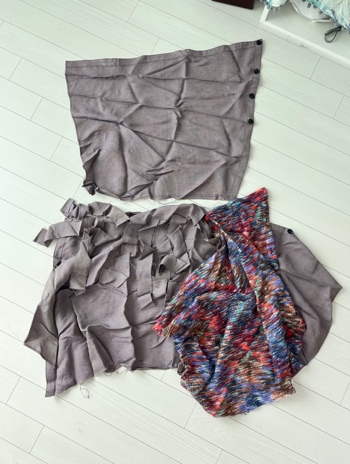 0tape 프린지 버튼 스커트 상품이미지1