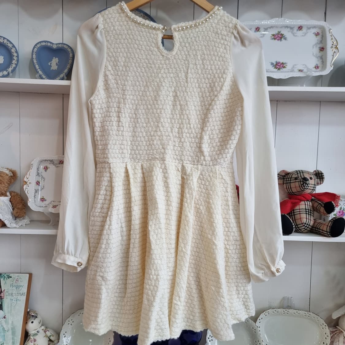 진주넥 트위드 원피스 상품이미지5