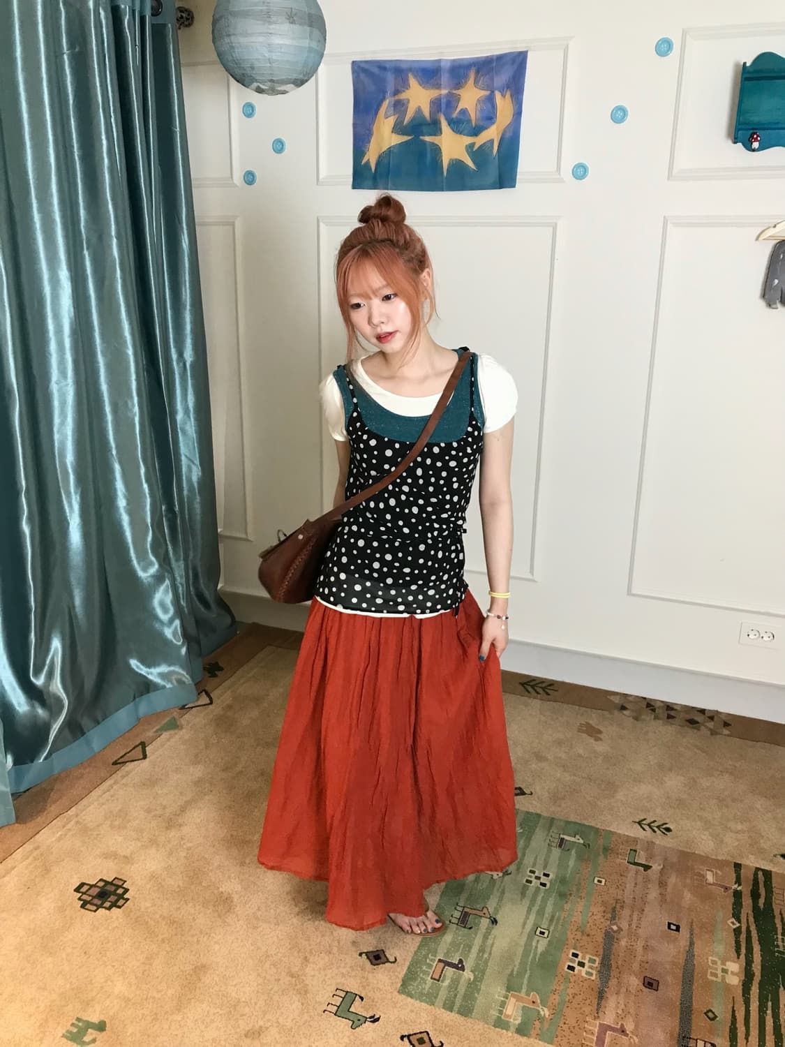 자연스럽게 퍼지는 실루엣이 귀엽고 보헤미안 소녀 무드••🍅✨ 상품이미지2