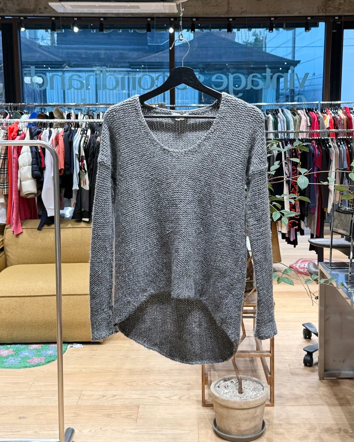 헬무트랭 그레이 알파카울 니트  상품이미지1