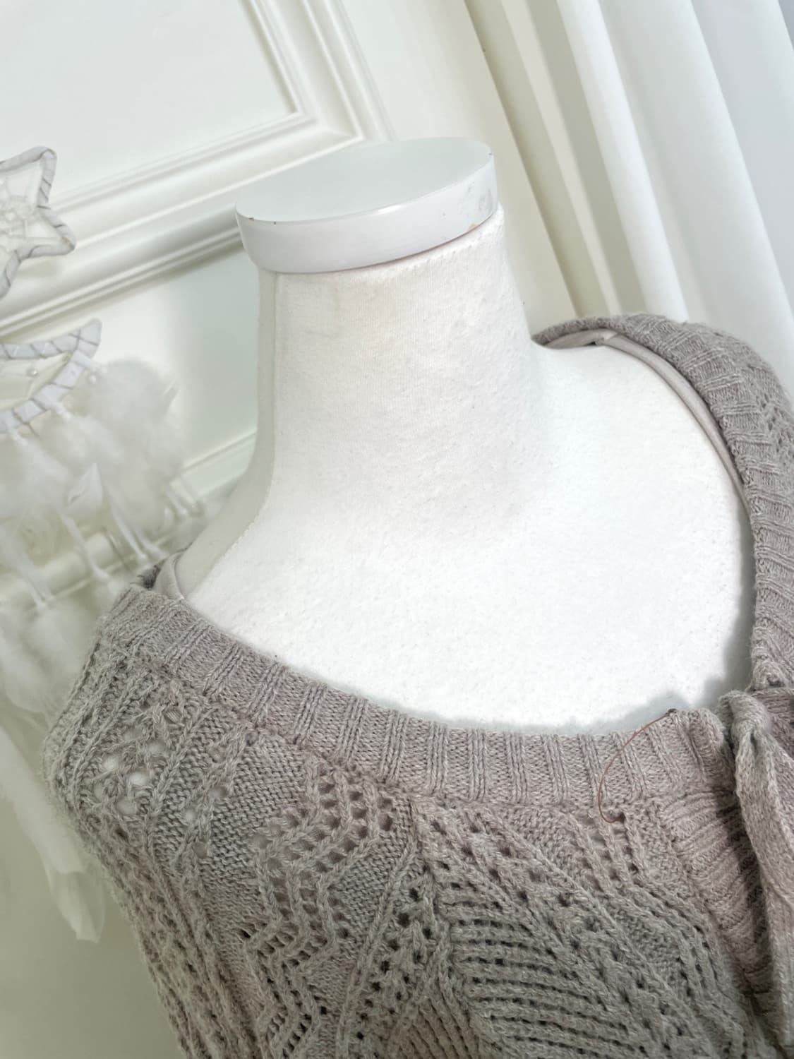 SM2 lavender gray bow point cardigan 상품이미지8