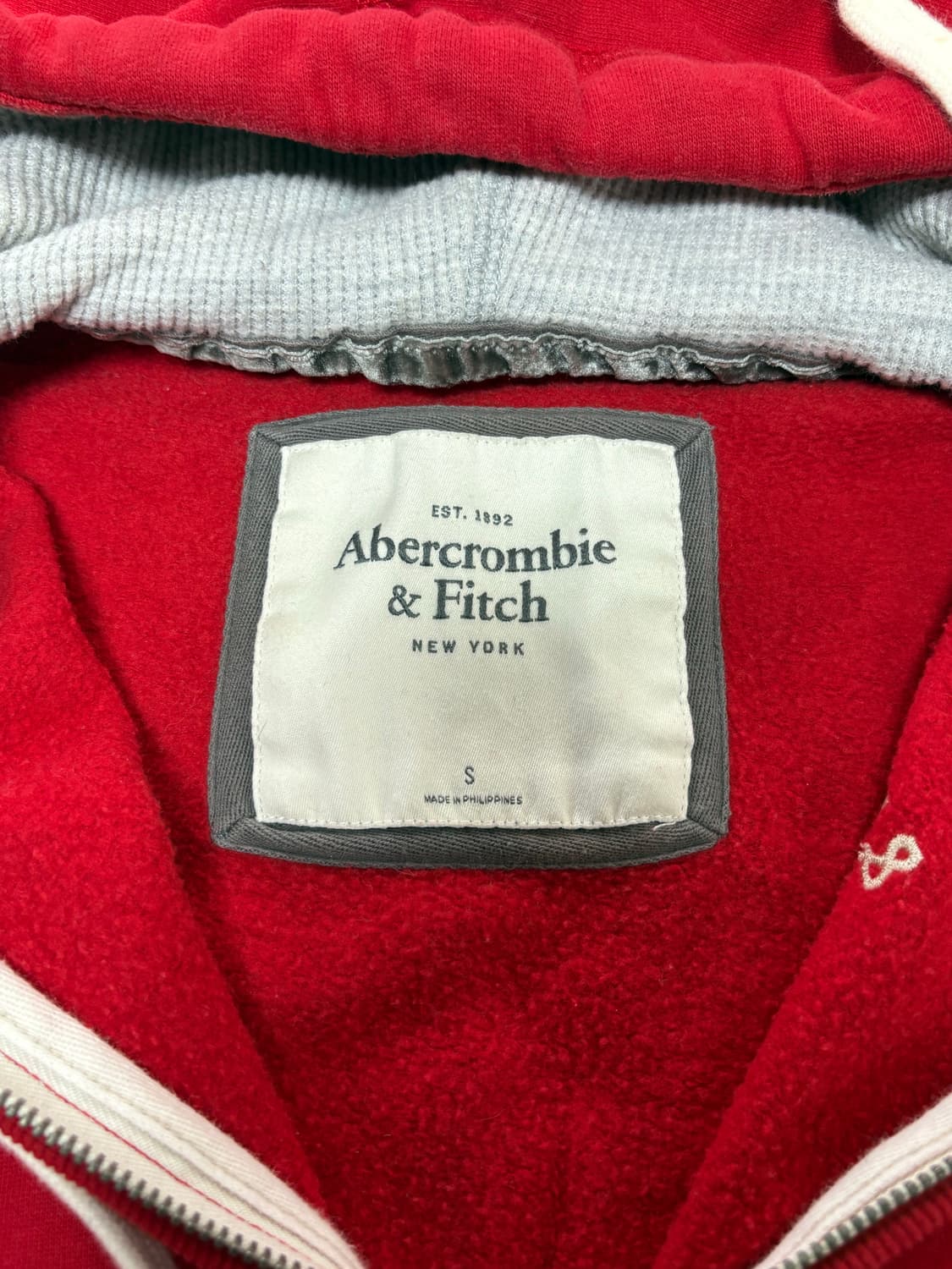 아베크롬비 딱붙핏 레드 후드집업 상품이미지3