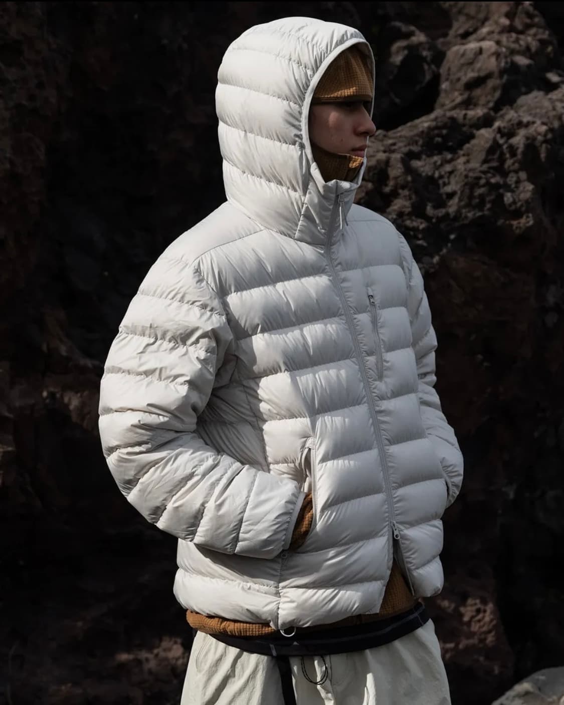 무신사 스탠다드 시티레저 경량패딩 스톤화이트 S 새상품 상품이미지2