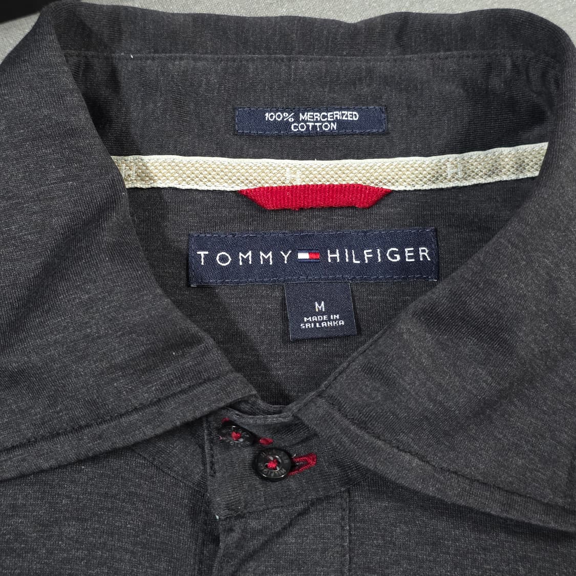 M 100 타미힐피거 포켓 긴팔 카라티 차콜그레이 상품이미지5