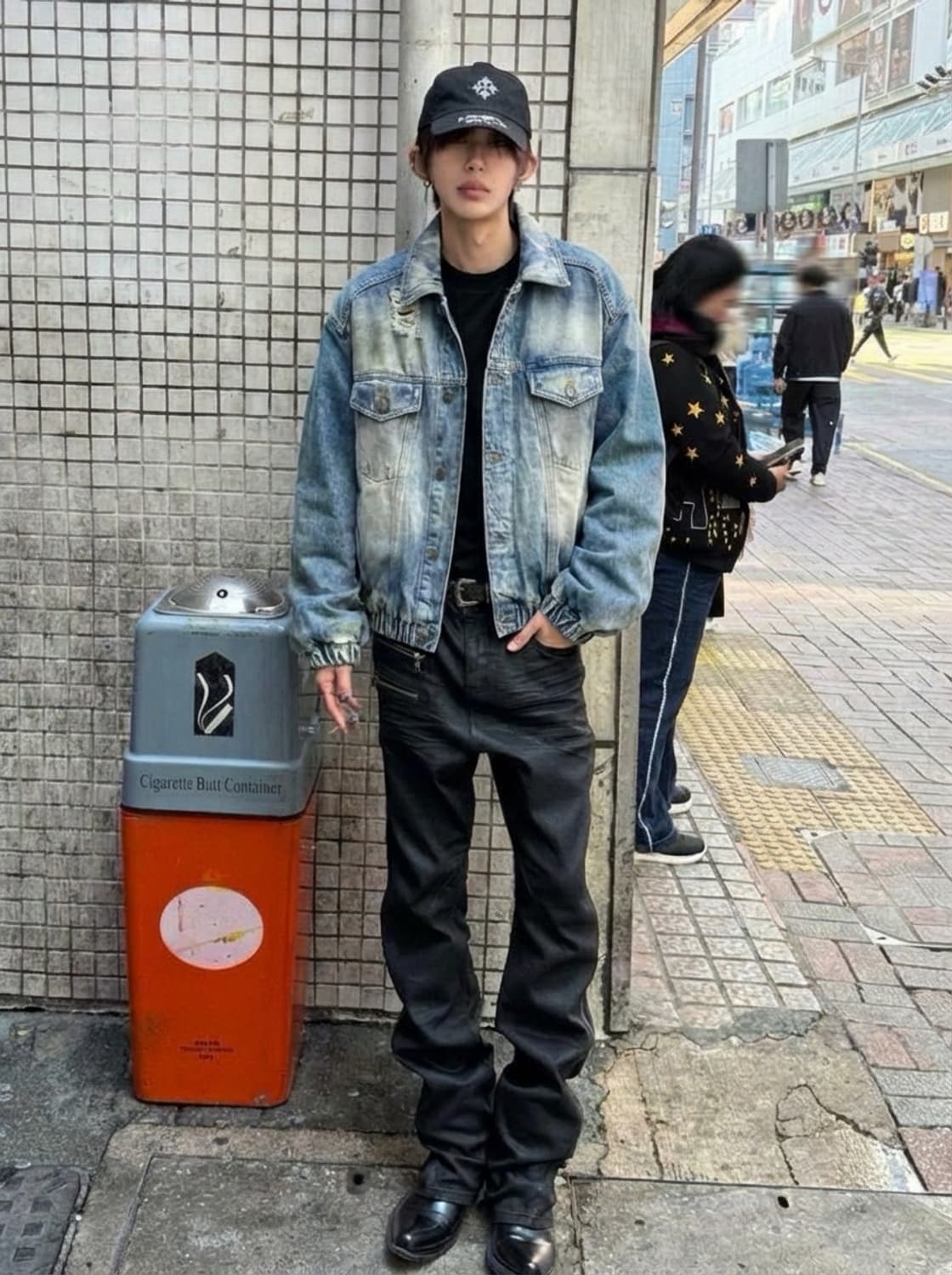 Egonlab 25ss 디스워싱 크롭봄버 데님자켓 상품이미지1