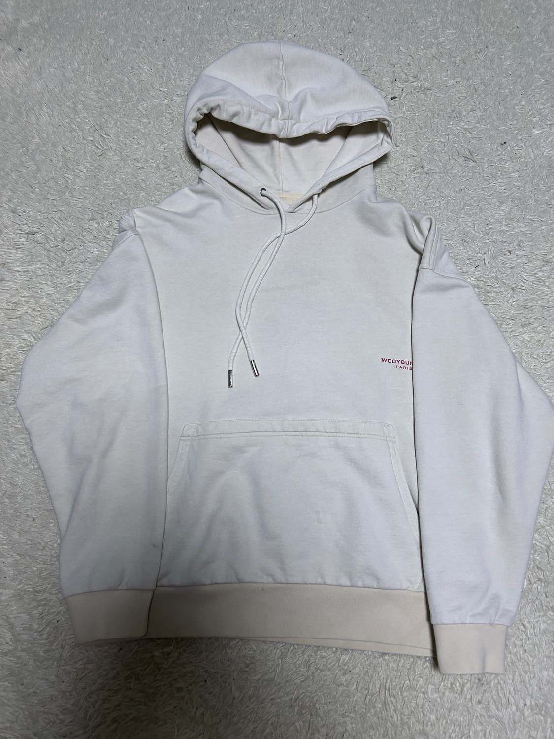 [46size] 우영미 백로고 플라워 후드 아이보리 상품이미지3