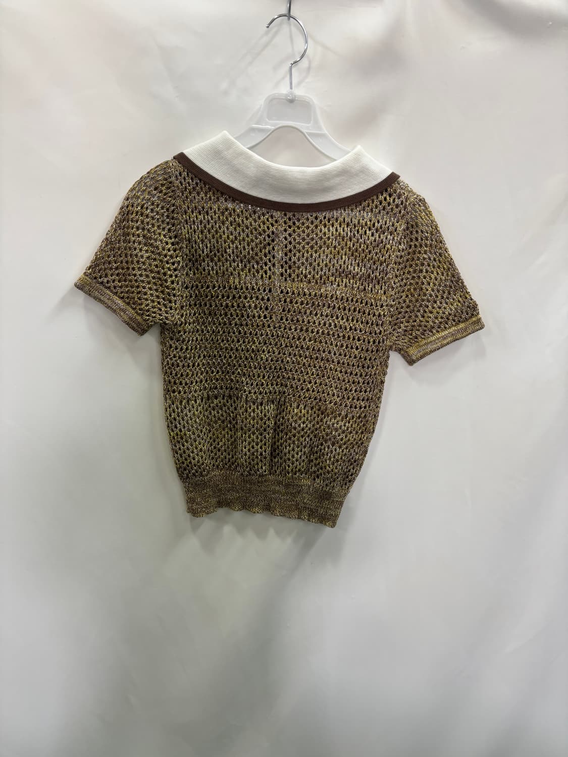 배색 카라 스카시 반팔 니트 상품이미지4