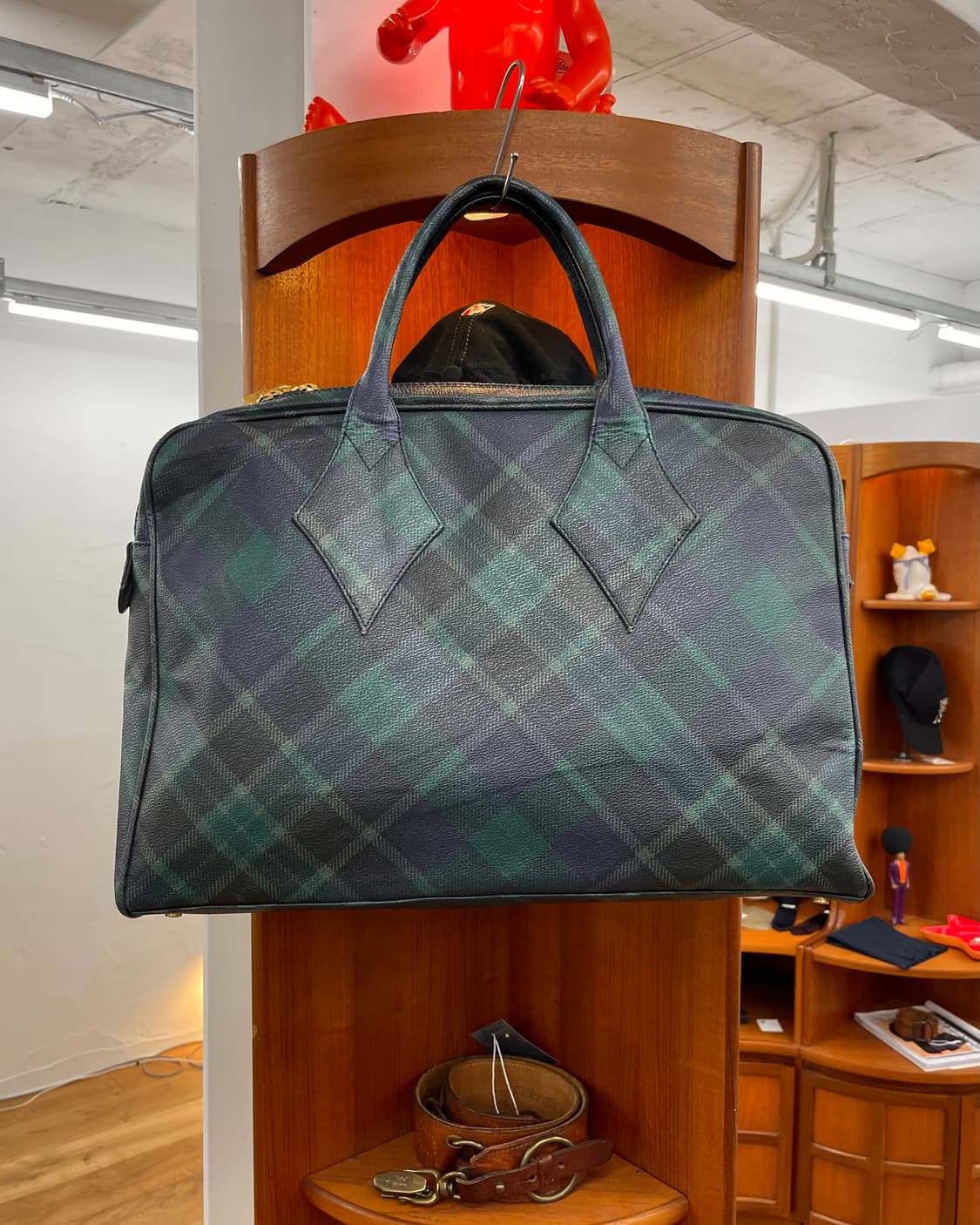 비비안웨스트우드 그린 체크 백 상품이미지4