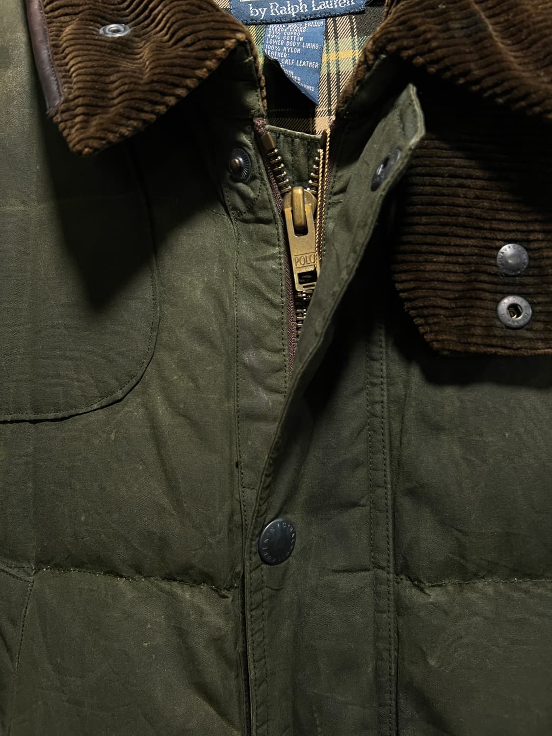[S]폴로 랄프로렌 빈티지 왁스 페이딩 다운 자켓 상품이미지3