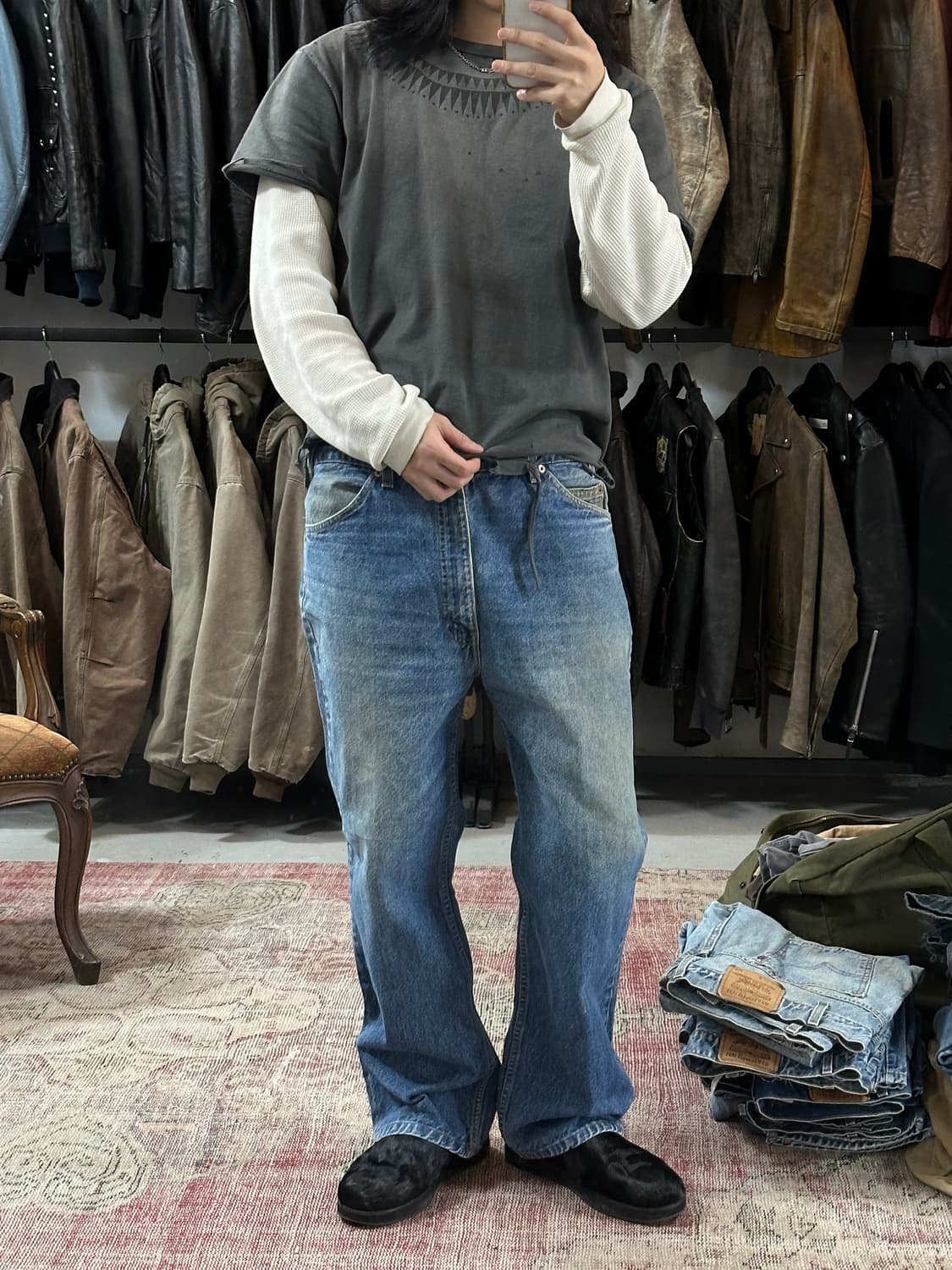 90's 리바이스 517 오렌지탭 부츠컷 플레어진 상품이미지9