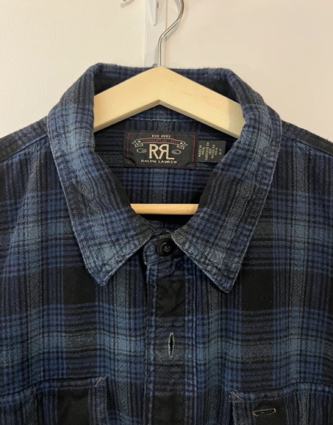 더블알엘 RRL 블루 체크 셔츠 L 상품이미지3