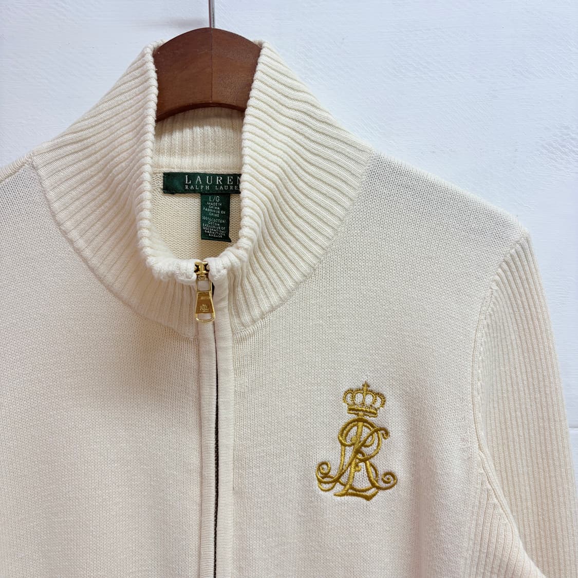 LAUREN RALPH LAUREN 랄프로렌 코튼 니트 집업 라지 L  상품이미지2