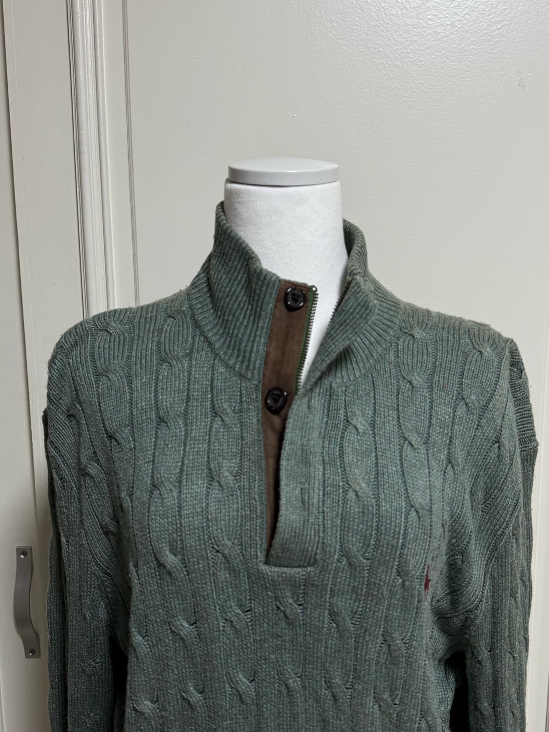 폴로 랄프로렌 카키올리브 반집업 니트 상품이미지5