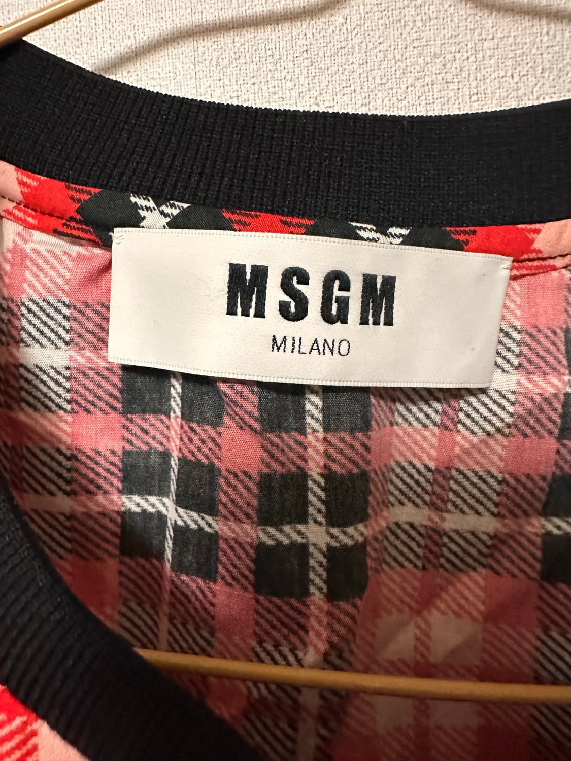 (탭만 뗀 새제품!!) MSGM 체크 반팔티 46 상품이미지4