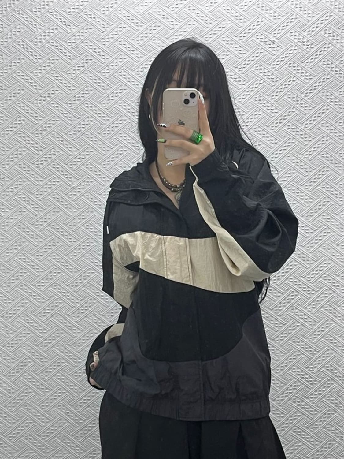 나이키 올드스쿨 레트로 빅스우시 배색 바람막이 자켓 L C08621 상품이미지1