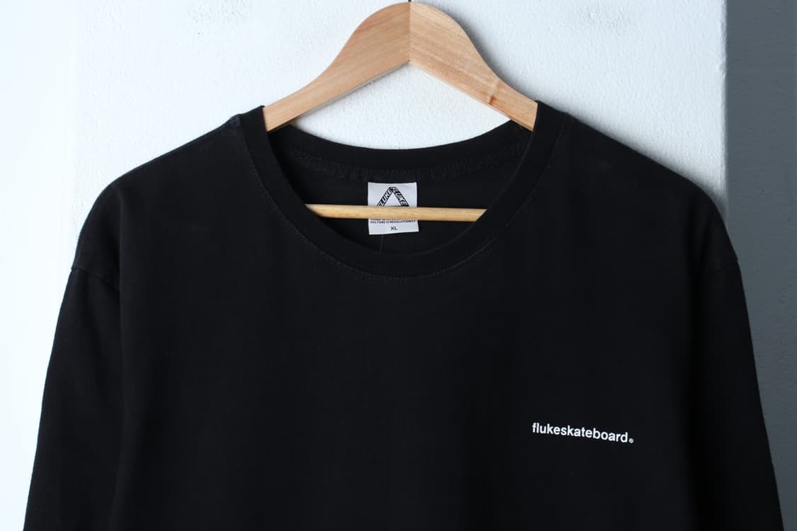 (XL-2XL) 플루크 반팔 티셔츠 레터링 스케이트보드 블랙-H32251 상품이미지3