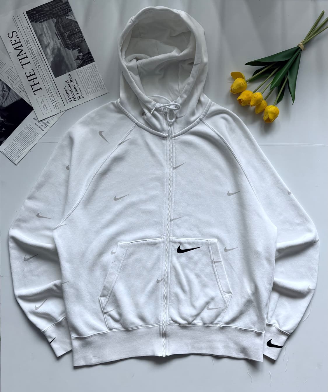 Nike 나이키 빅로고 화이트 후드 집업 상품이미지2