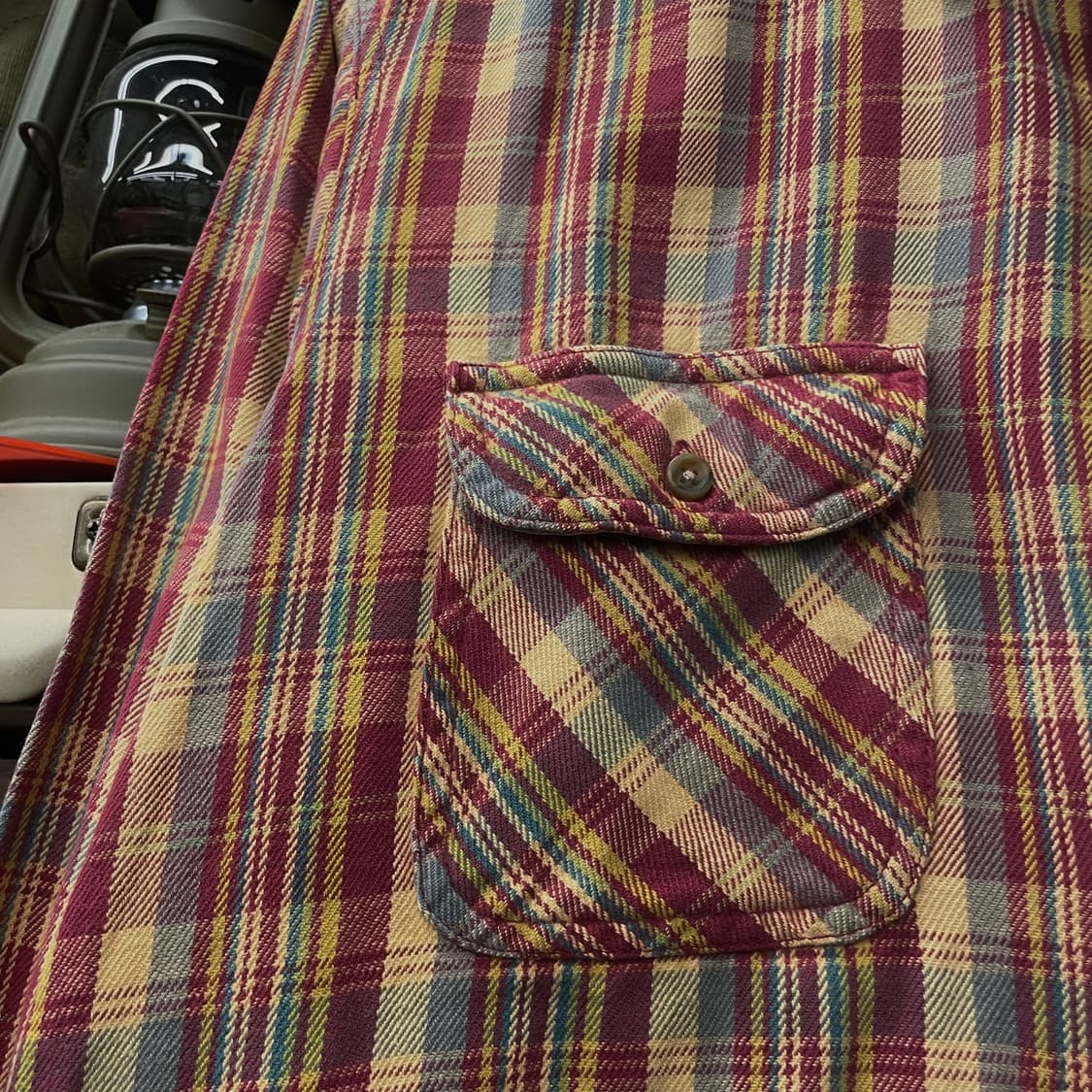 00s 에드윈 아웃도어 플란넬 체크 포켓 셔츠 N296 상품이미지4