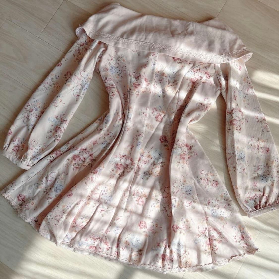 리즈리사 핑크 리본 플라워 대장 원피스 러블리 히메갸루 라떼갸루 상품이미지2